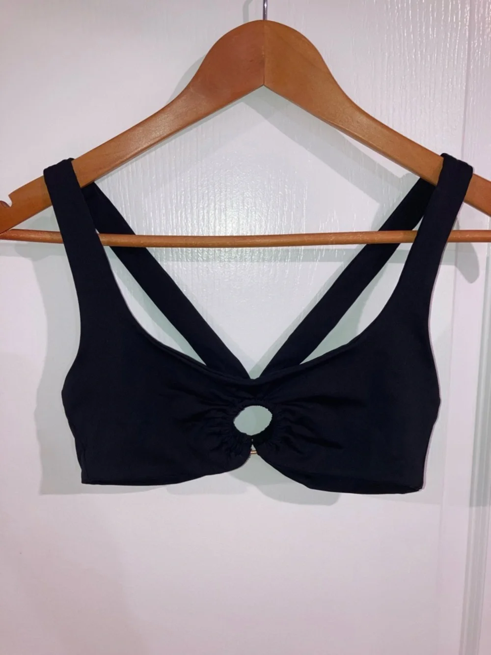 L*Space Julia Black Cutout Ring Bikini Top - size M - Picture 6 of 10